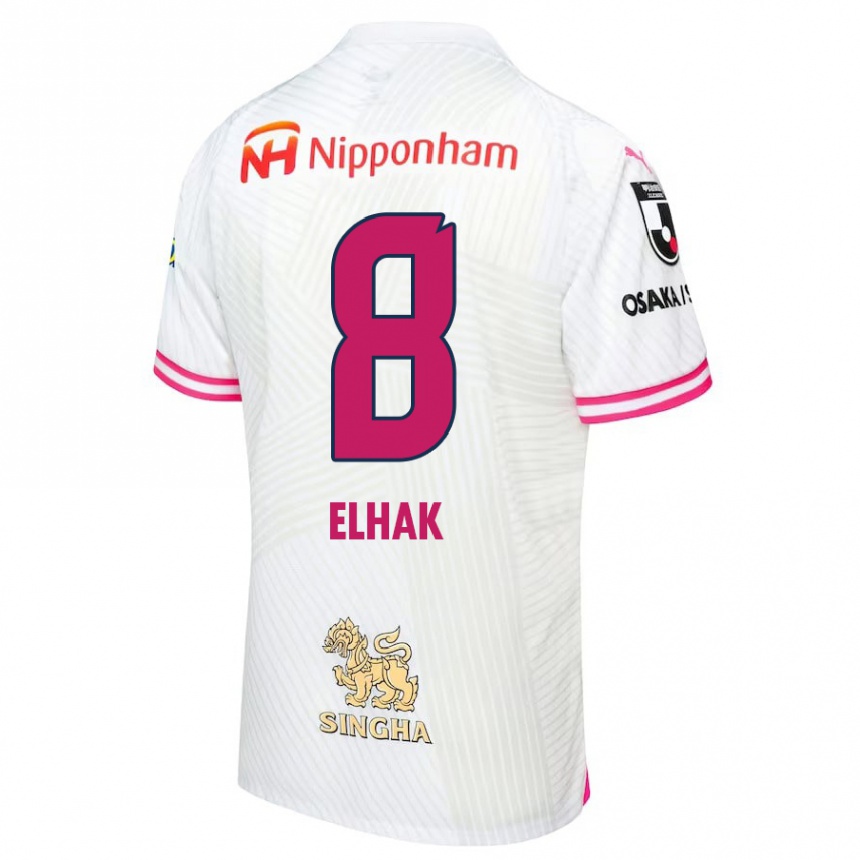 Enfant Football Maillot Akuro Elhak #8 Blanc Rose Tenues Extérieur 2024/25 Canada