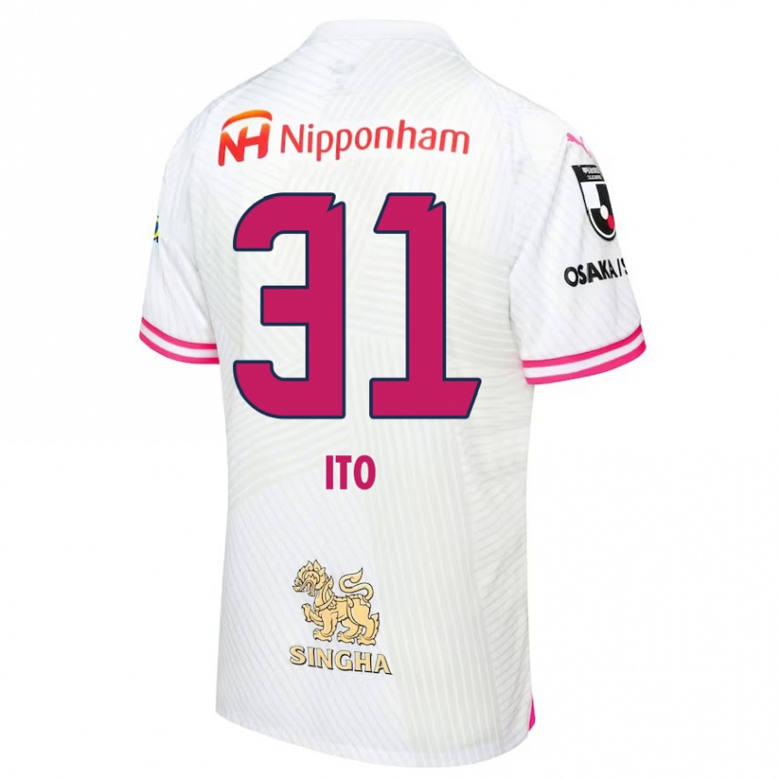 Kids Football Nagomu Ito #31 White Pink Away Jersey 2024/25 T-Shirt Canada