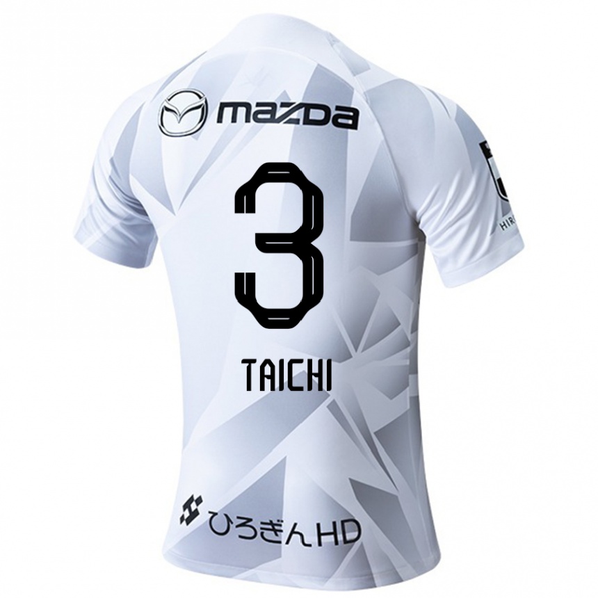 Enfant Football Maillot Taichi Yamasaki #3 Blanc Gris Noir Tenues Extérieur 2024/25 Canada