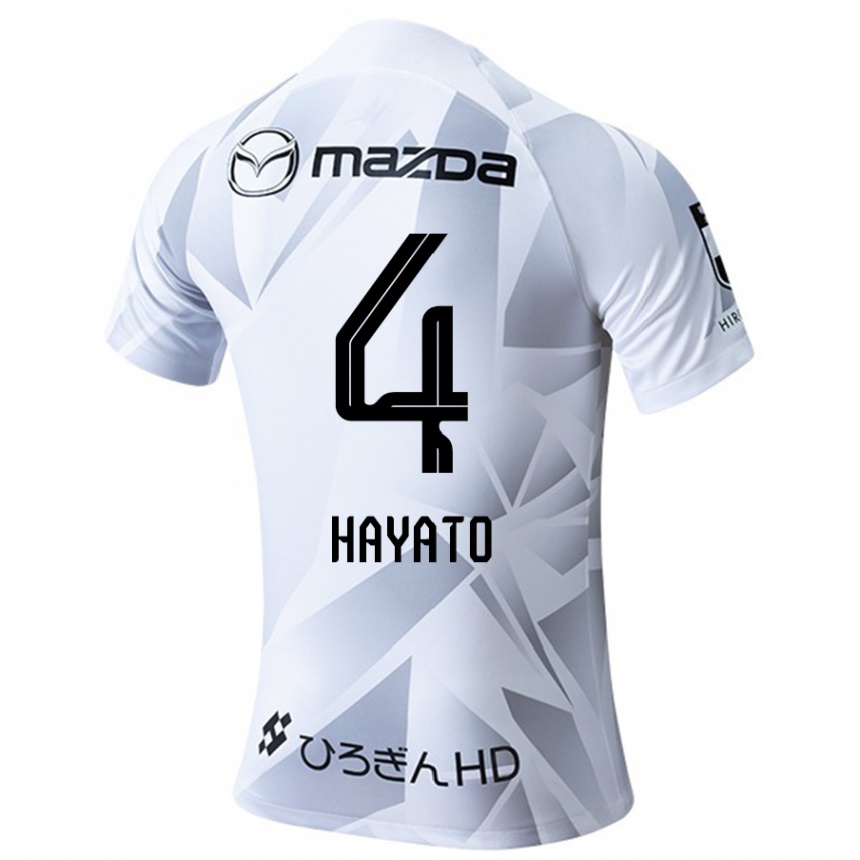 Enfant Football Maillot Hayato Araki #4 Blanc Gris Noir Tenues Extérieur 2024/25 Canada