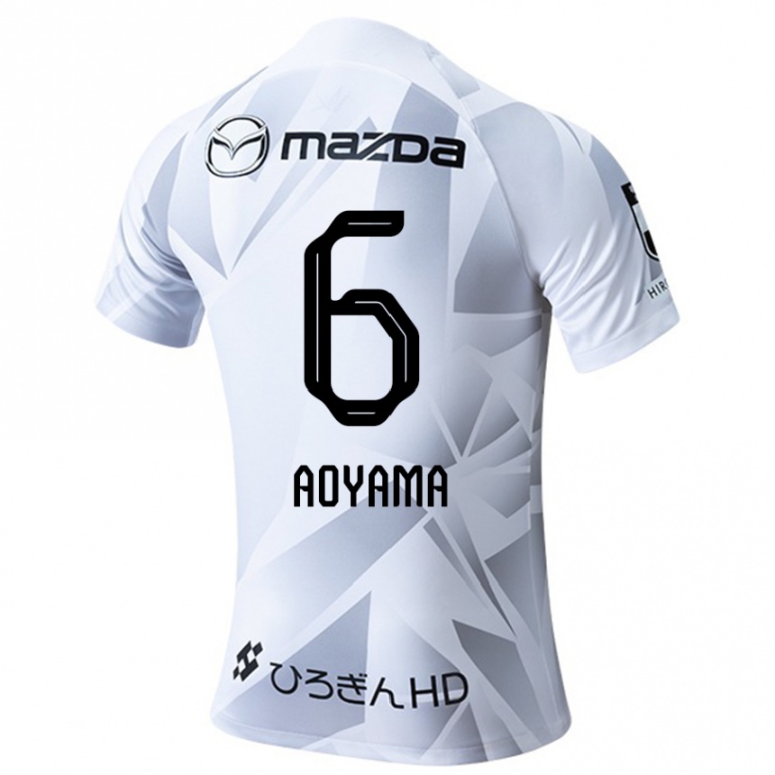 Kids Football Toshihiro Aoyama #6 White Grey Black Away Jersey 2024/25 T-Shirt Canada