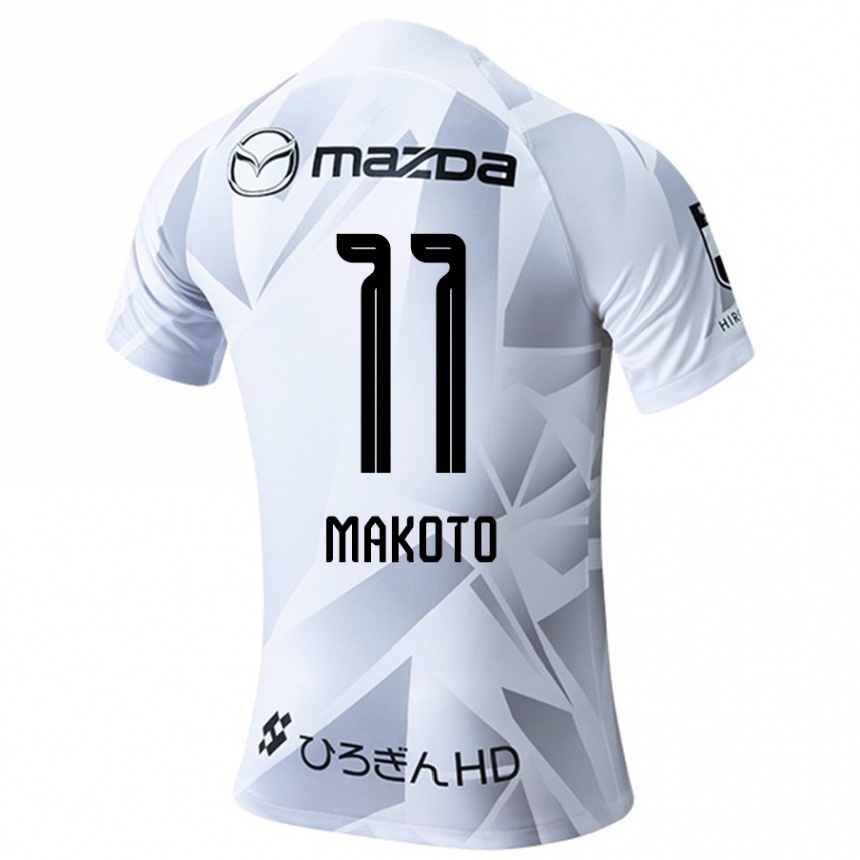 Kids Football Makoto Mitsuta #11 White Grey Black Away Jersey 2024/25 T-Shirt Canada