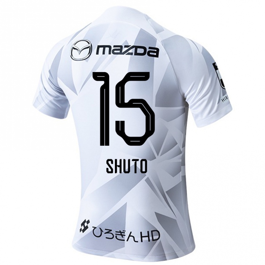 Kids Football Shuto Nakano #15 White Grey Black Away Jersey 2024/25 T-Shirt Canada