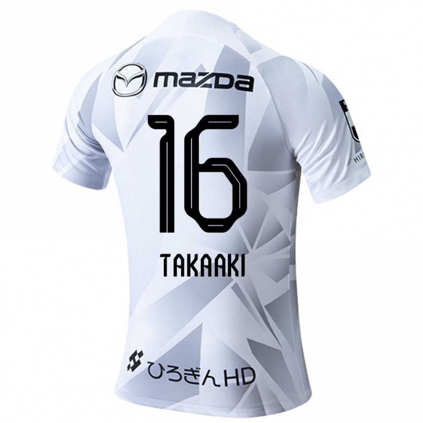 Kids Football Takaaki Shichi #16 White Grey Black Away Jersey 2024/25 T-Shirt Canada