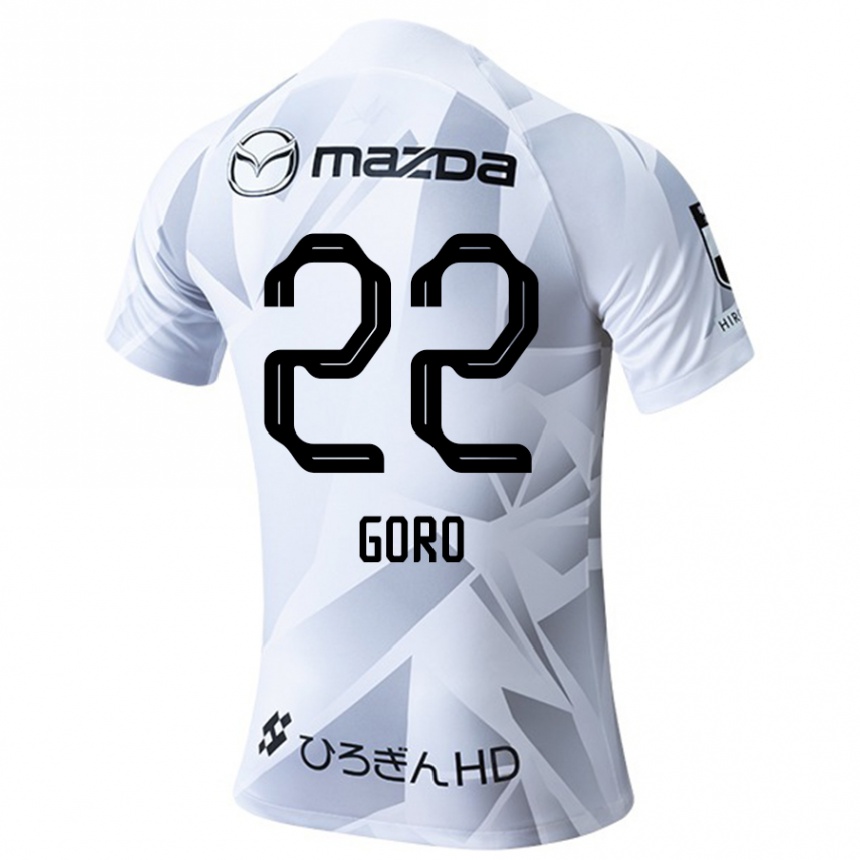 Enfant Football Maillot Goro Kawanami #22 Blanc Gris Noir Tenues Extérieur 2024/25 Canada