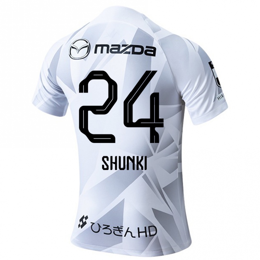 Kids Football Shunki Higashi #24 White Grey Black Away Jersey 2024/25 T-Shirt Canada