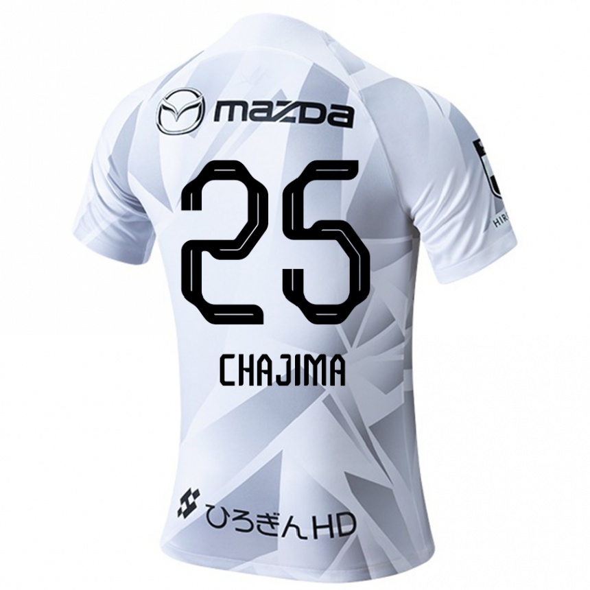 Kids Football Yusuke Chajima #25 White Grey Black Away Jersey 2024/25 T-Shirt Canada