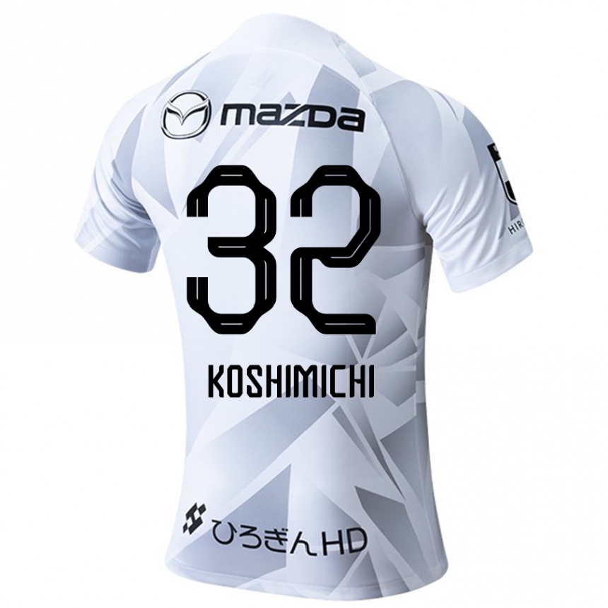 Kids Football Sota Koshimichi #32 White Grey Black Away Jersey 2024/25 T-Shirt Canada