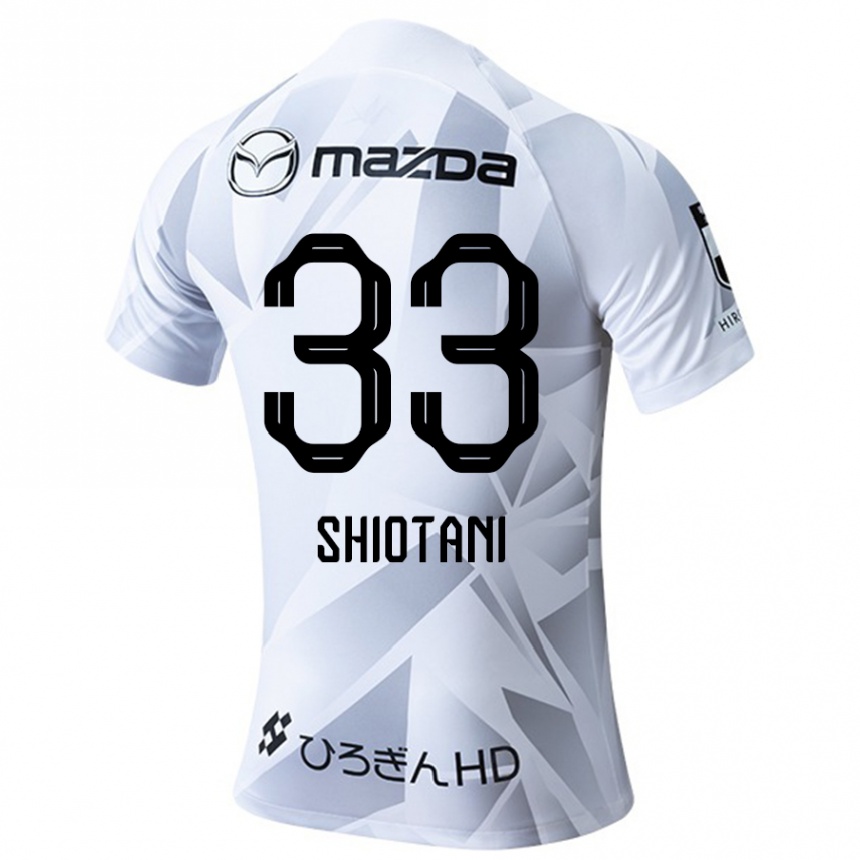 Kids Football Tsukasa Shiotani #33 White Grey Black Away Jersey 2024/25 T-Shirt Canada