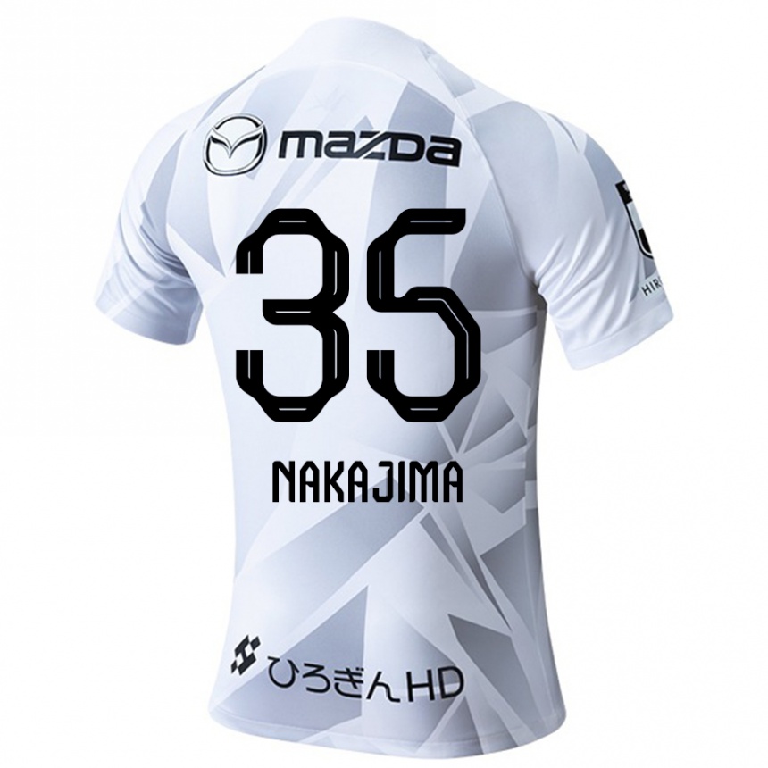 Kids Football Yotaro Nakajima #35 White Grey Black Away Jersey 2024/25 T-Shirt Canada