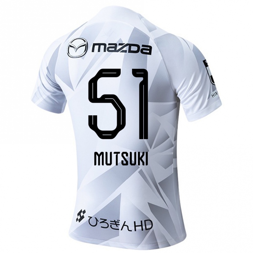 Enfant Football Maillot Mutsuki Kato #51 Blanc Gris Noir Tenues Extérieur 2024/25 Canada