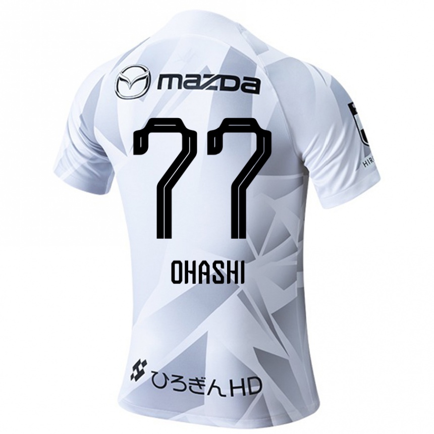 Kids Football Yuki Ohashi #77 White Grey Black Away Jersey 2024/25 T-Shirt Canada