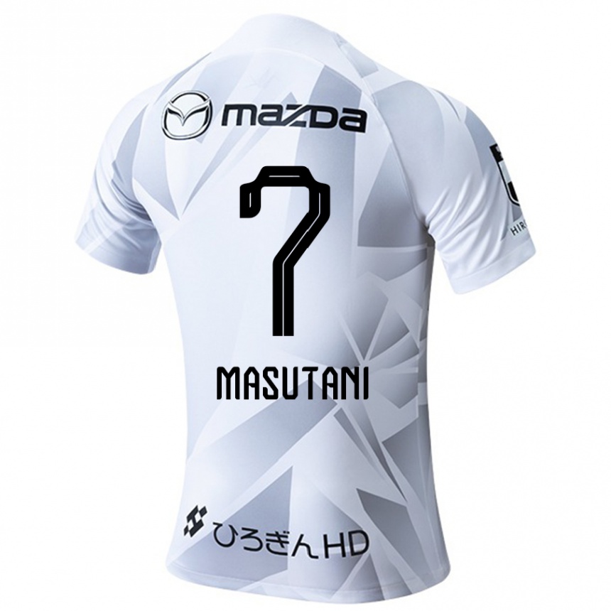 Kids Football Ayuki Masutani #7 White Grey Black Away Jersey 2024/25 T-Shirt Canada