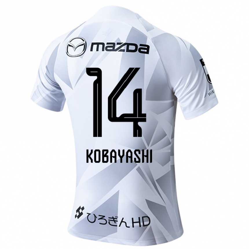 Kids Football Shimon Kobayashi #14 White Grey Black Away Jersey 2024/25 T-Shirt Canada