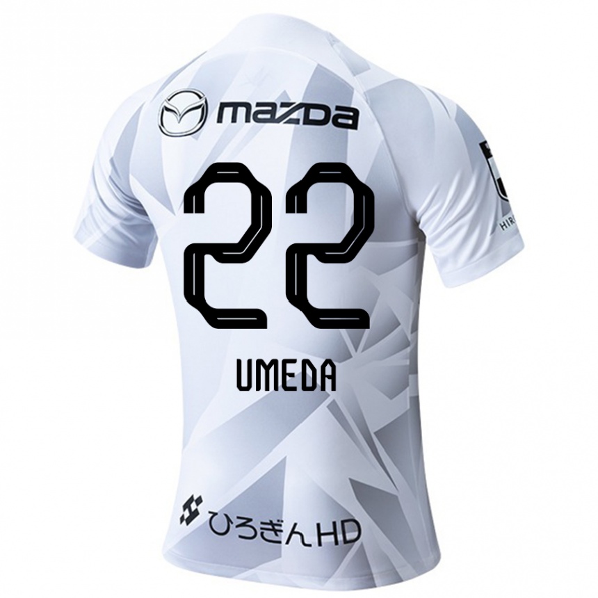 Kids Football Taiga Umeda #22 White Grey Black Away Jersey 2024/25 T-Shirt Canada