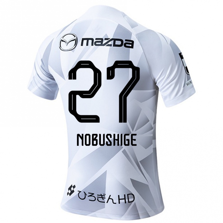 Kids Football Ryojiro Nobushige #27 White Grey Black Away Jersey 2024/25 T-Shirt Canada