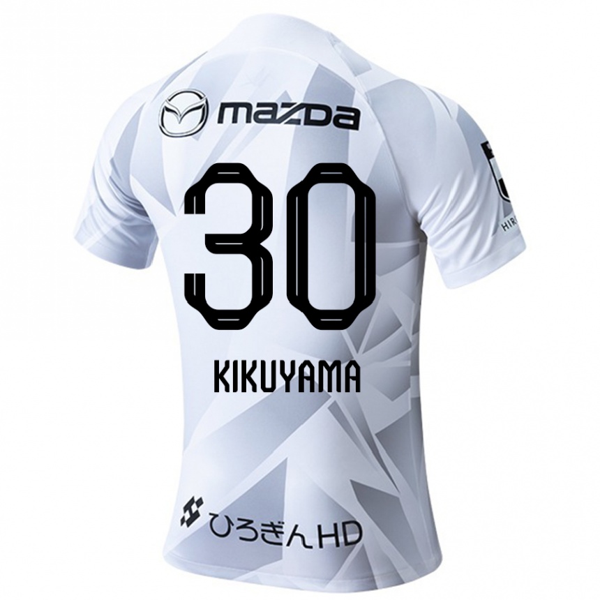 Kids Football Rio Kikuyama #30 White Grey Black Away Jersey 2024/25 T-Shirt Canada