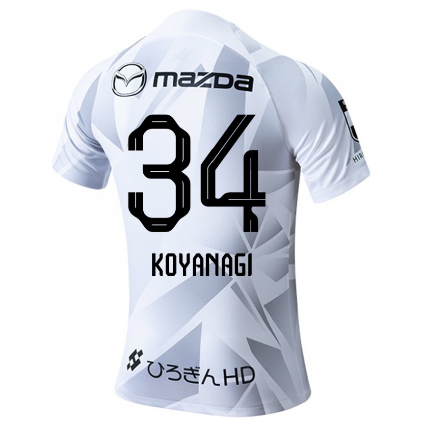 Kids Football Shu Koyanagi #34 White Grey Black Away Jersey 2024/25 T-Shirt Canada