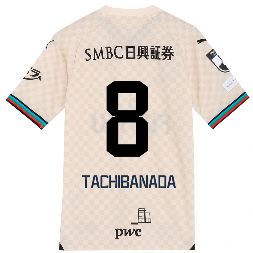 Enfant Football Maillot Kento Tachibanada #8 Blanc Gris Tenues Extérieur 2024/25 Canada