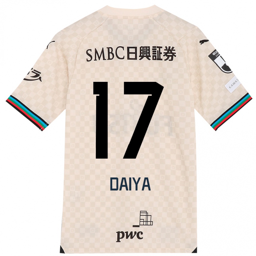 Kids Football Daiya Tono #17 White Gray Away Jersey 2024/25 T-Shirt Canada