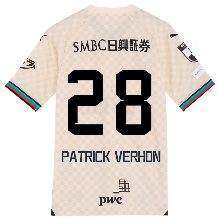 Kids Football Patrick Verhon #28 White Gray Away Jersey 2024/25 T-Shirt Canada