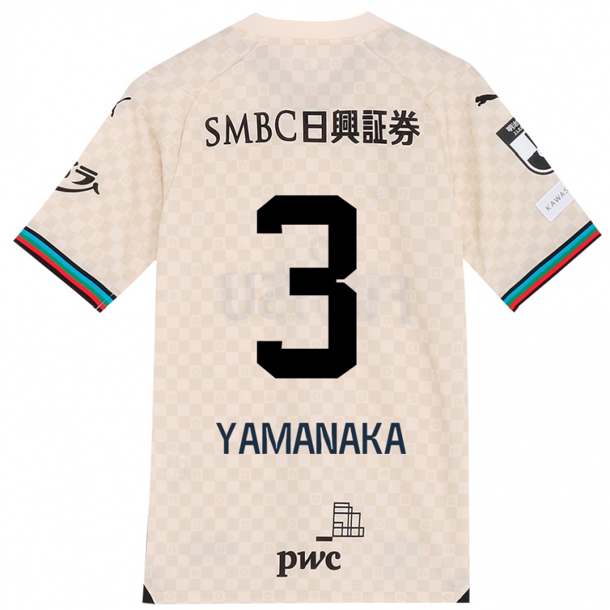 Enfant Football Maillot Daiki Yamanaka #3 Blanc Gris Tenues Extérieur 2024/25 Canada