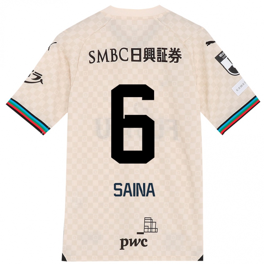 Kids Football Yuta Saina #6 White Gray Away Jersey 2024/25 T-Shirt Canada