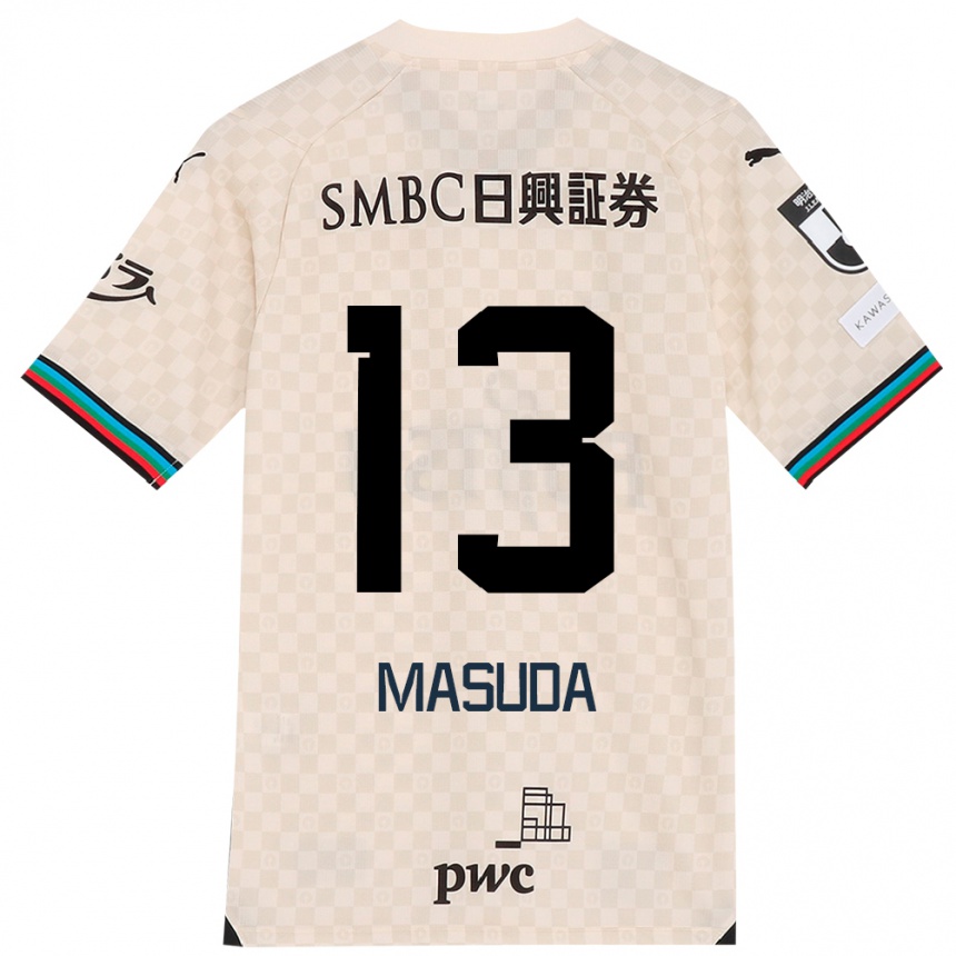 Kids Football Hinata Masuda #13 White Gray Away Jersey 2024/25 T-Shirt Canada