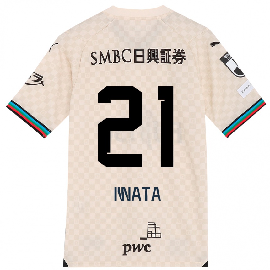 Kids Football Kantaro Iwata #21 White Gray Away Jersey 2024/25 T-Shirt Canada