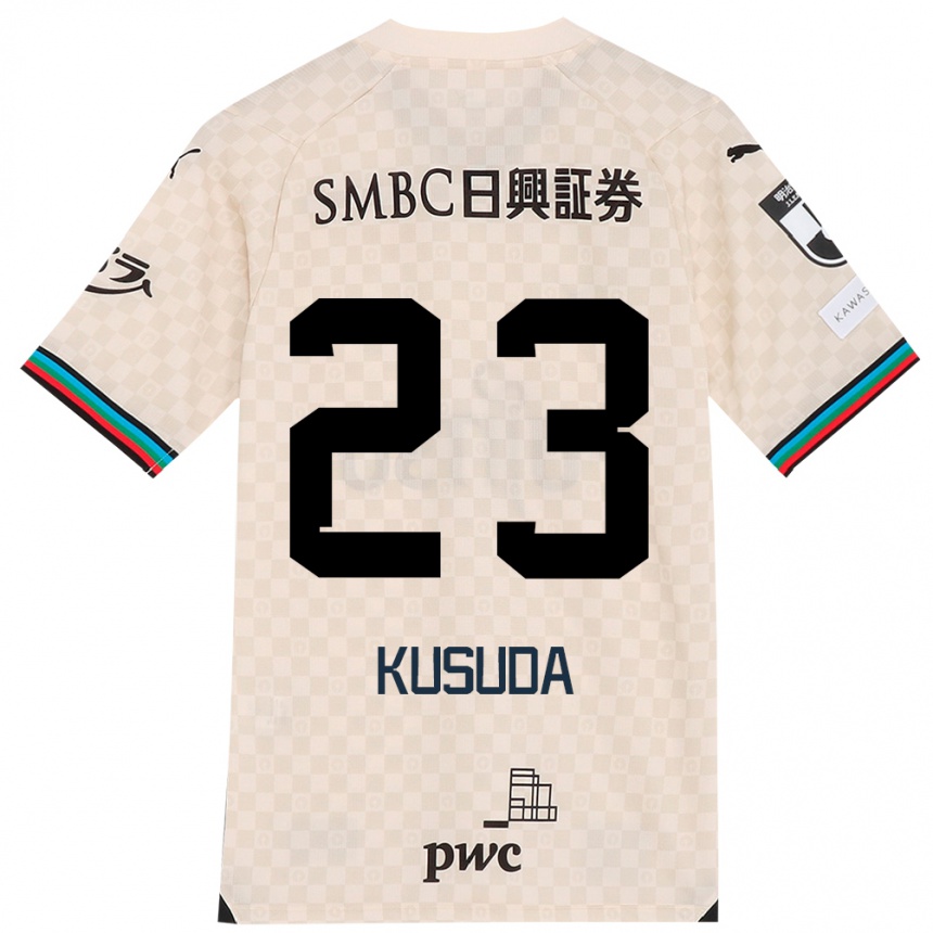 Kids Football Haruki Kusuda #23 White Gray Away Jersey 2024/25 T-Shirt Canada