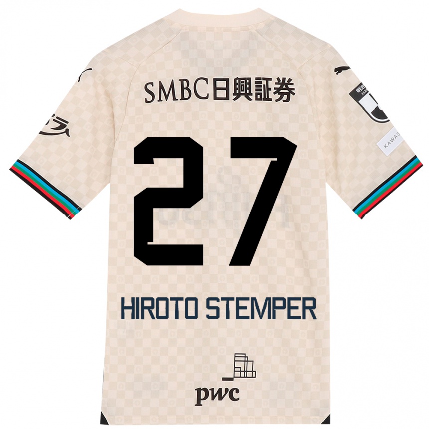 Kids Football Luka Hiroto Stemper #27 White Gray Away Jersey 2024/25 T-Shirt Canada