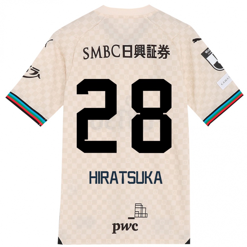 Kids Football Hayato Hiratsuka #28 White Gray Away Jersey 2024/25 T-Shirt Canada