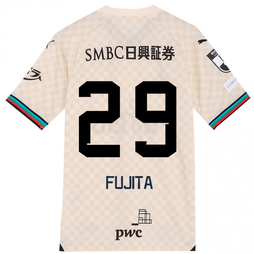 Kids Football Asuto Fujita #29 White Gray Away Jersey 2024/25 T-Shirt Canada