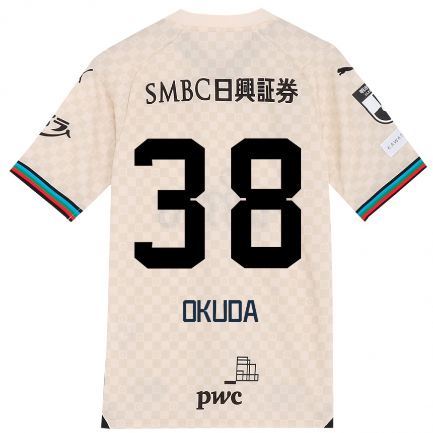 Kids Football Yuma Okuda #38 White Gray Away Jersey 2024/25 T-Shirt Canada