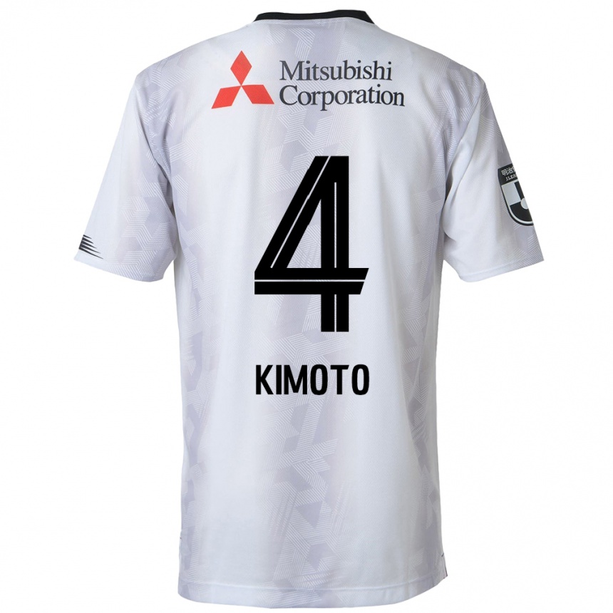 Kids Football Yasuki Kimoto #4 White Black Away Jersey 2024/25 T-Shirt Canada