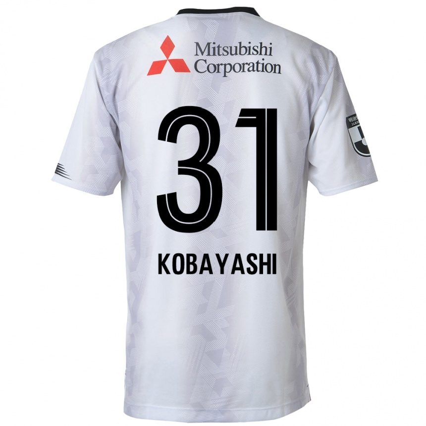 Enfant Football Maillot Masataka Kobayashi #31 Blanc Noir Tenues Extérieur 2024/25 Canada