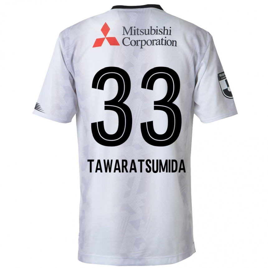 Enfant Football Maillot Kota Tawaratsumida #33 Blanc Noir Tenues Extérieur 2024/25 Canada