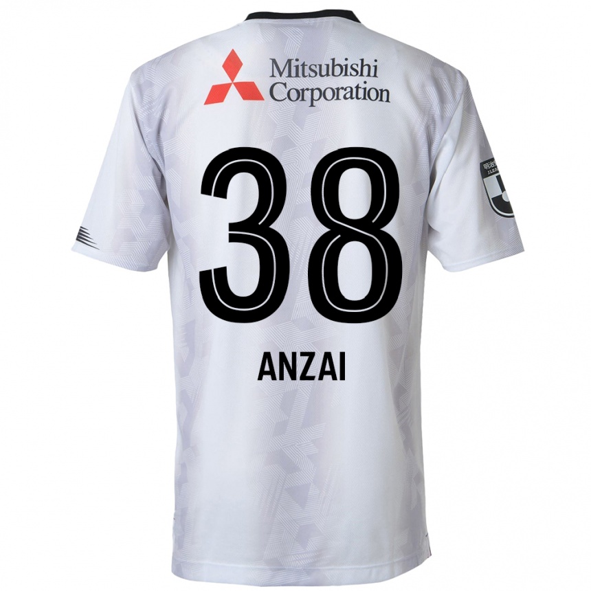 Kids Football Soma Anzai #38 White Black Away Jersey 2024/25 T-Shirt Canada