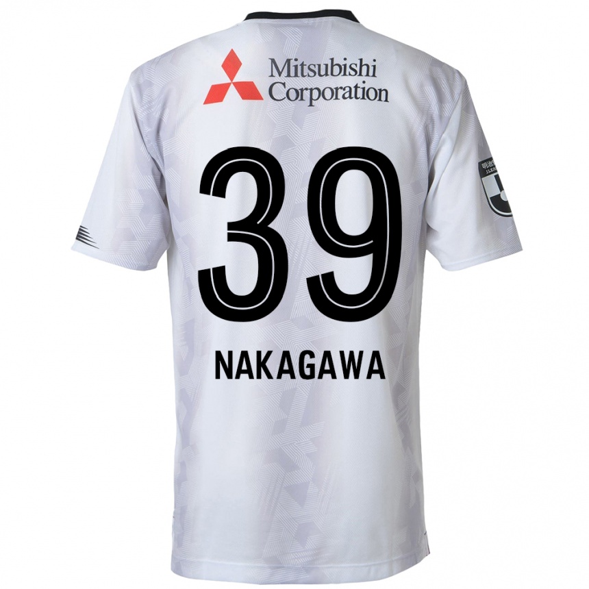 Enfant Football Maillot Teruhito Nakagawa #39 Blanc Noir Tenues Extérieur 2024/25 Canada