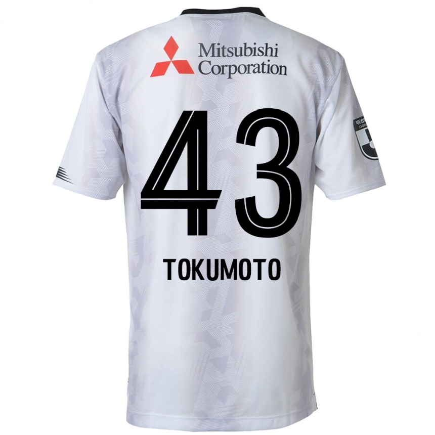 Kids Football Shuhei Tokumoto #43 White Black Away Jersey 2024/25 T-Shirt Canada