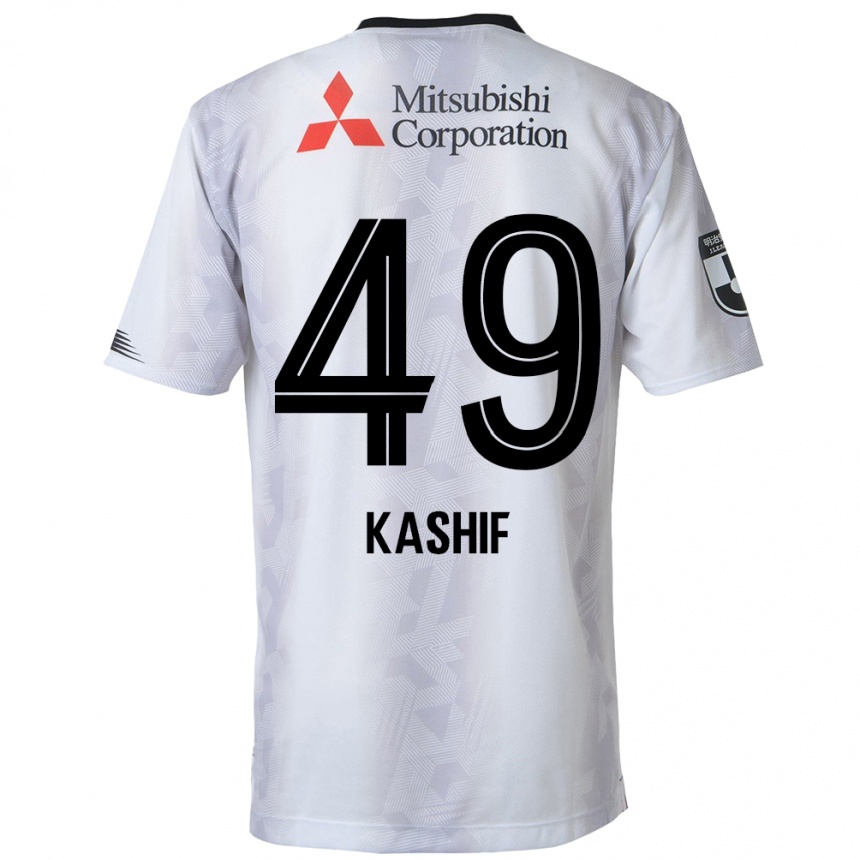 Enfant Football Maillot Kashif Bangnagande #49 Blanc Noir Tenues Extérieur 2024/25 Canada