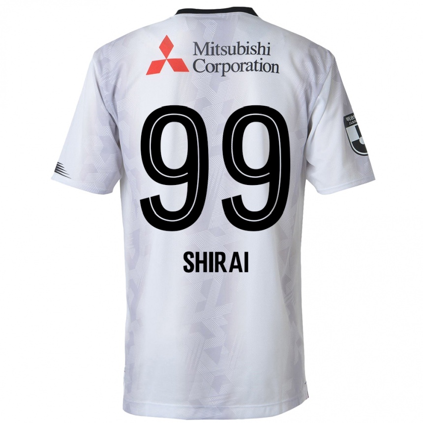 Kids Football Kosuke Shirai #99 White Black Away Jersey 2024/25 T-Shirt Canada