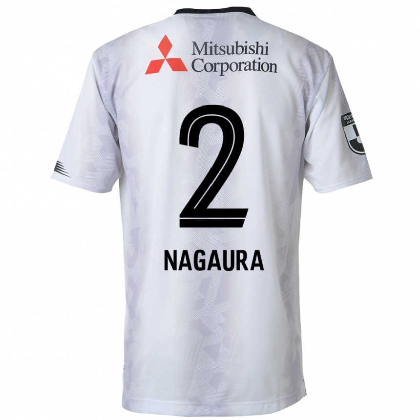 Enfant Football Maillot Koshi Nagaura #2 Blanc Noir Tenues Extérieur 2024/25 Canada