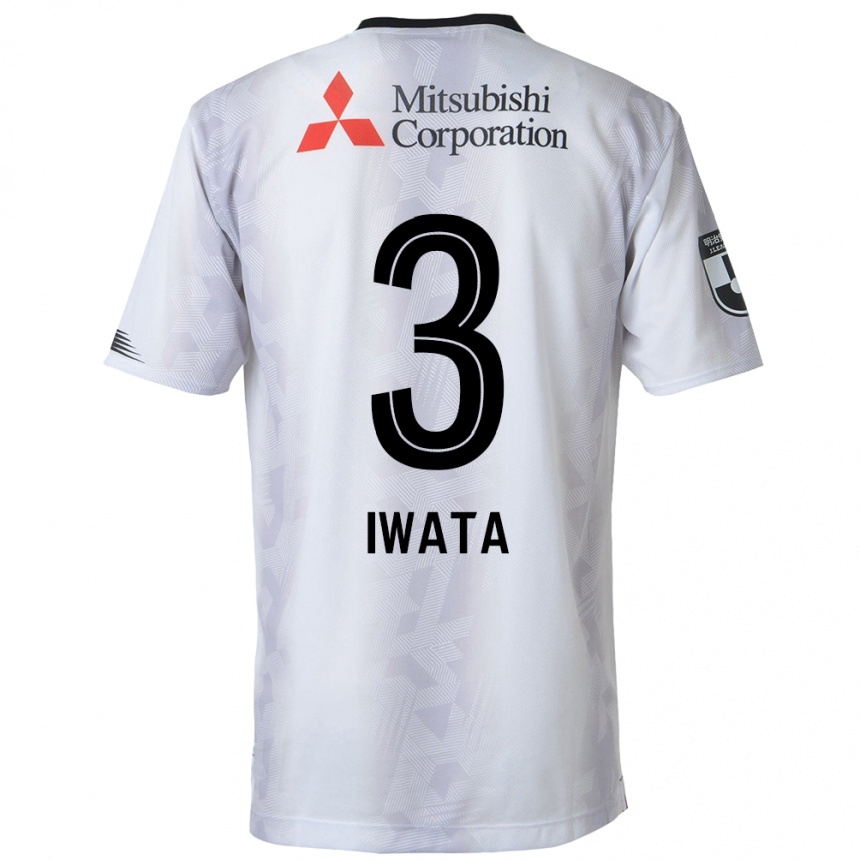 Kids Football Yuki Iwata #3 White Black Away Jersey 2024/25 T-Shirt Canada