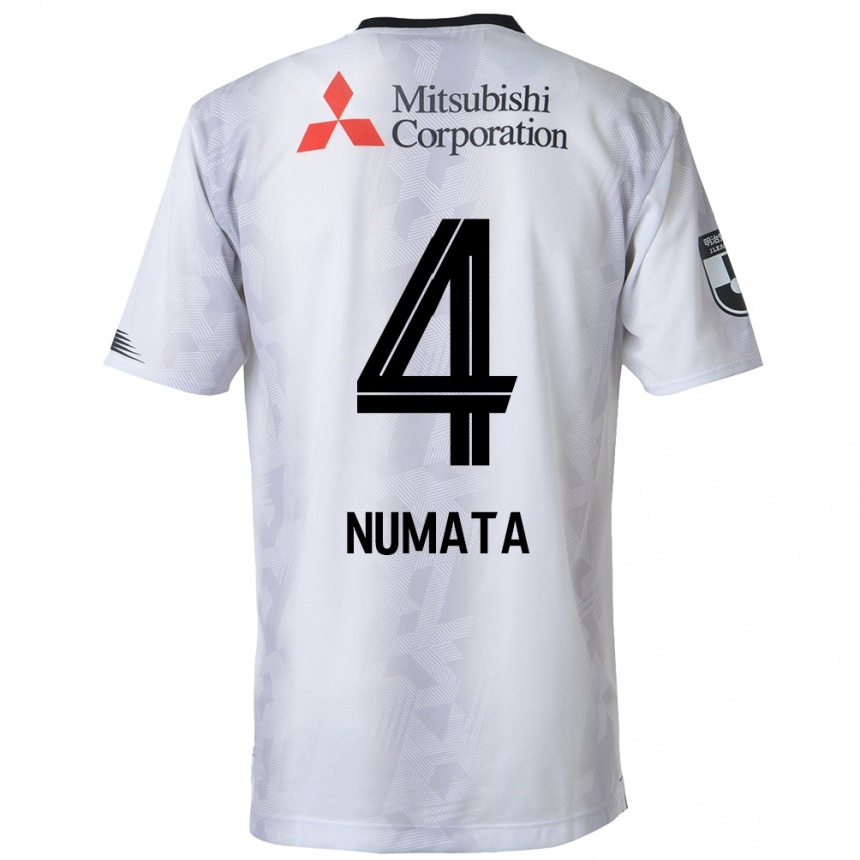 Kids Football Seisa Numata #4 White Black Away Jersey 2024/25 T-Shirt Canada