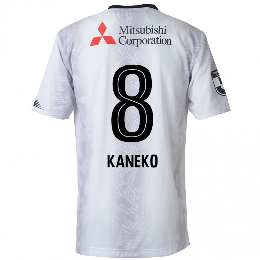 Kids Football Shunsuke Kaneko #8 White Black Away Jersey 2024/25 T-Shirt Canada