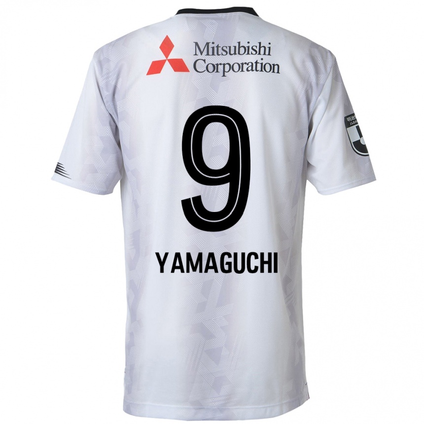 Kids Football Taiyo Yamaguchi #9 White Black Away Jersey 2024/25 T-Shirt Canada