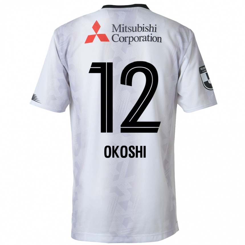 Kids Football Yutaha Okoshi #12 White Black Away Jersey 2024/25 T-Shirt Canada