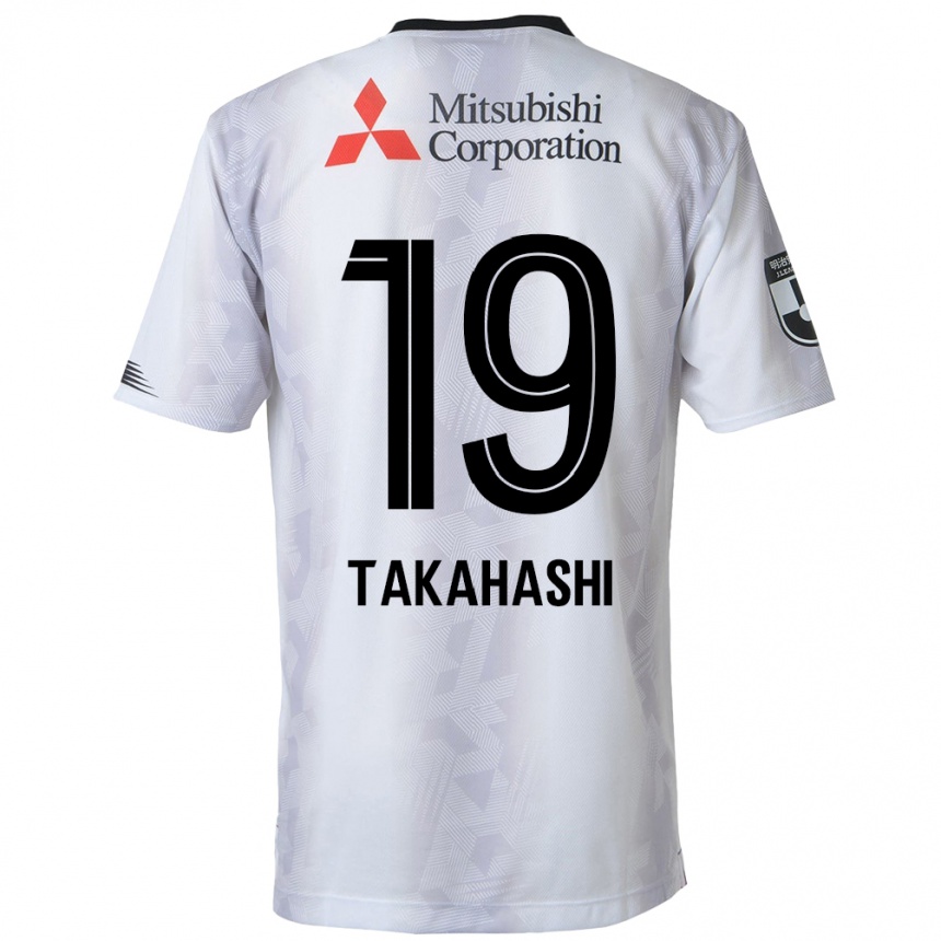 Kids Football Yuya Takahashi #19 White Black Away Jersey 2024/25 T-Shirt Canada