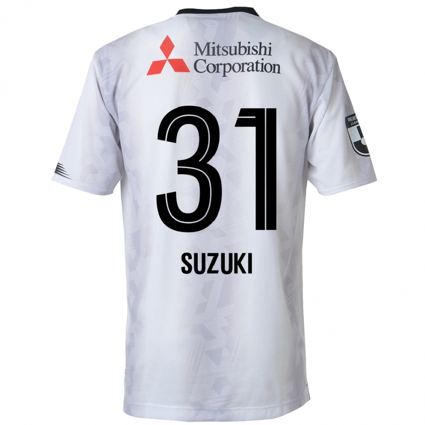 Kids Football Kaede Suzuki #31 White Black Away Jersey 2024/25 T-Shirt Canada